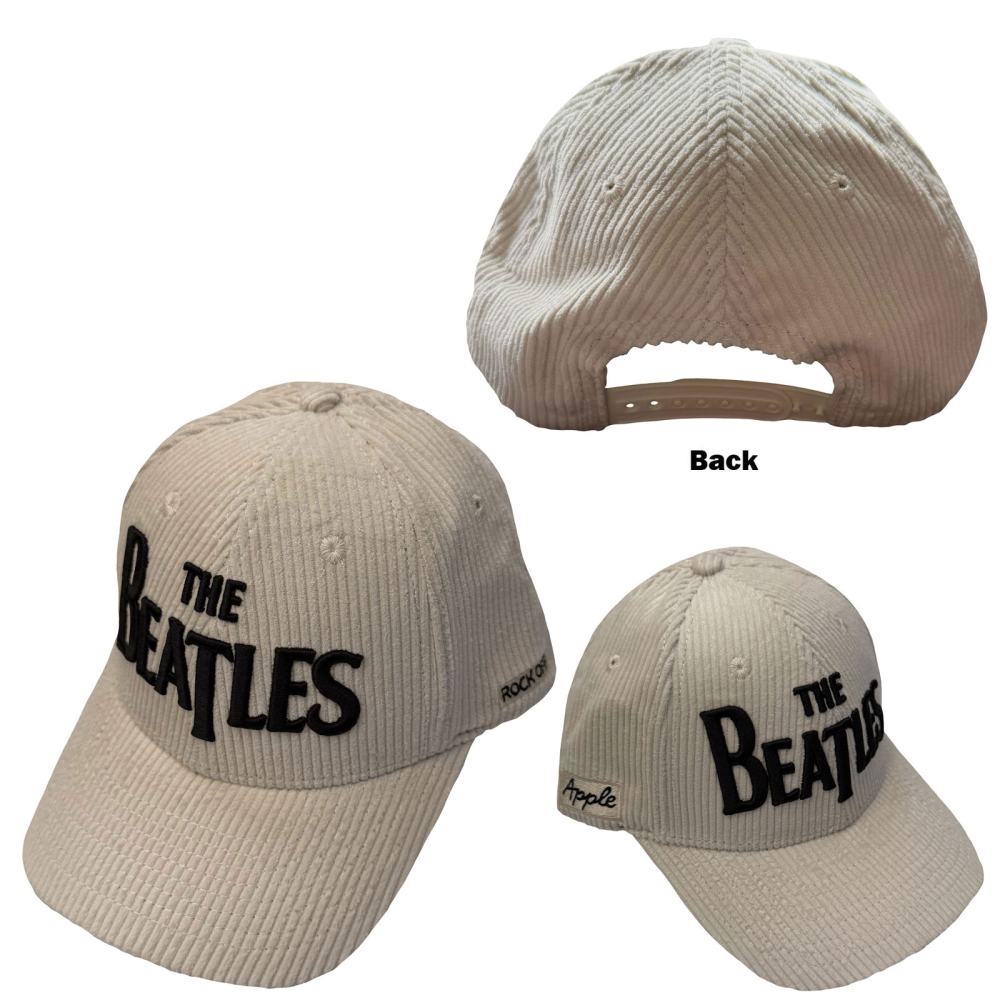 The Beatles - Drop T Logo & Apple Corduroy Baseball pet - Creme